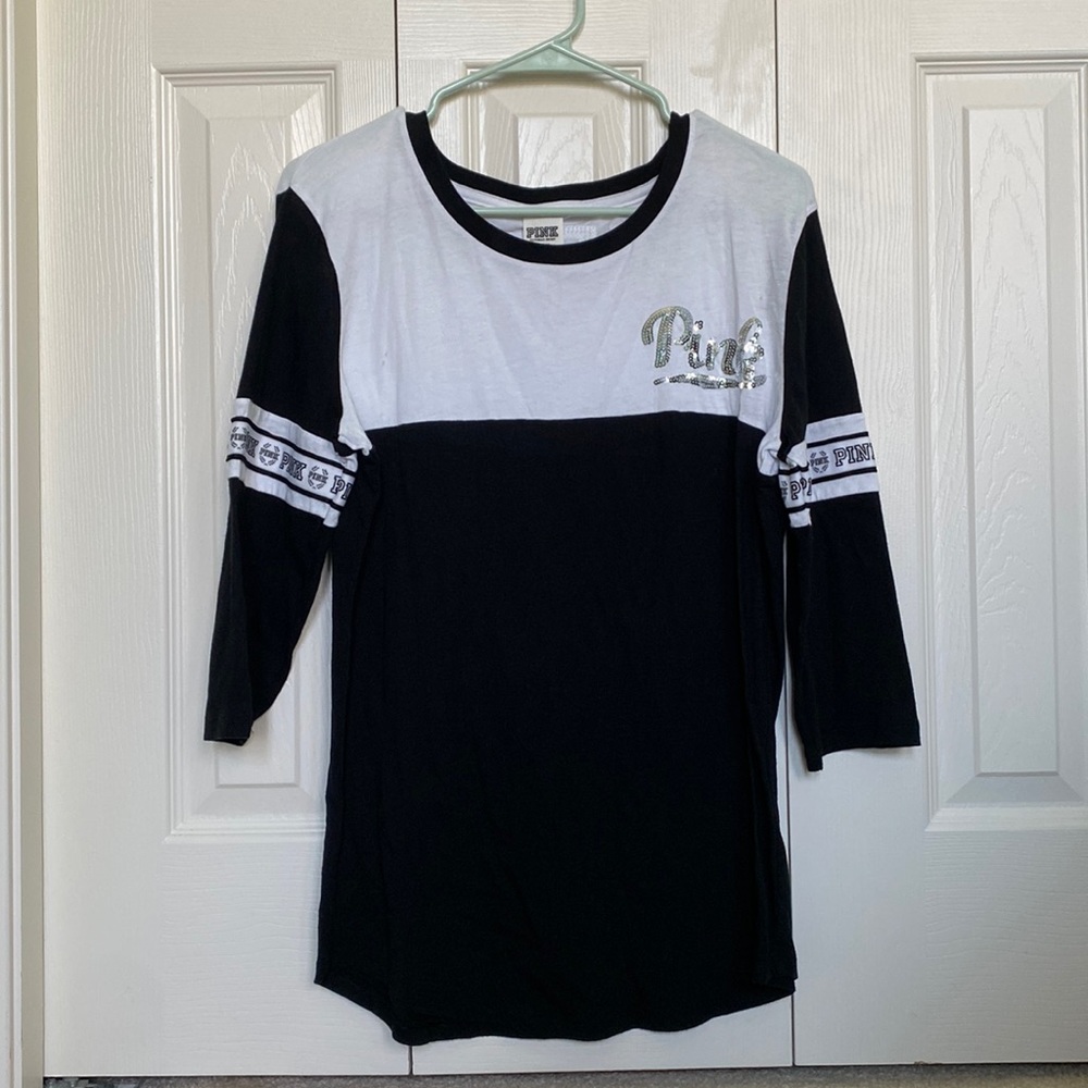 VS PINK bedazzled baseball tee